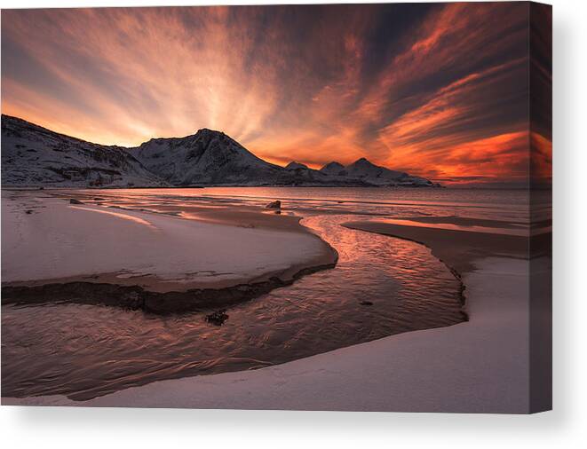 Landscape Canvas Print featuring the photograph Golden Sunset by Jaroslav Zakravsky