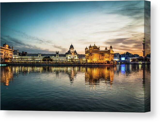 Tranquility Canvas Print featuring the photograph Golden Temple by Epics.ca