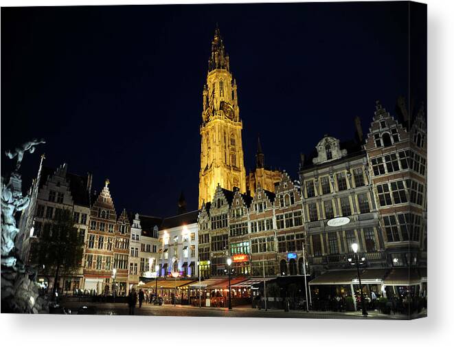 Antwerp Belgium Canvas Print featuring the photograph Golden Tower by Richard Gehlbach