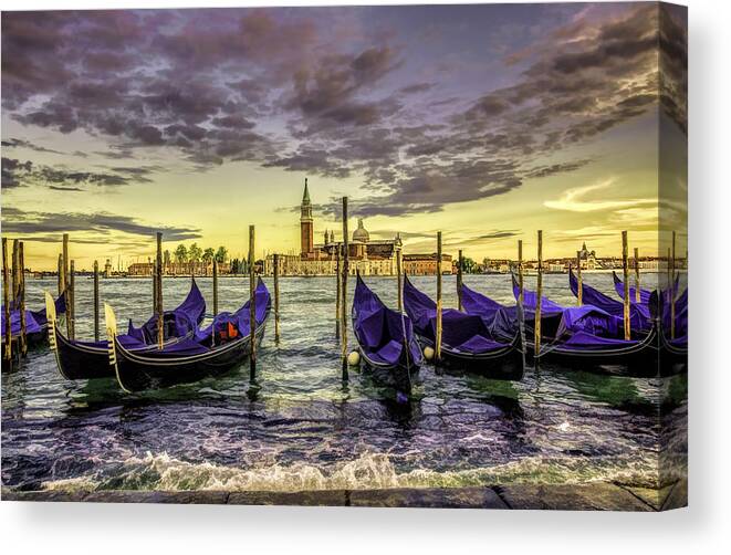 Adriatic Canvas Print featuring the photograph Gondolas by Maria Coulson