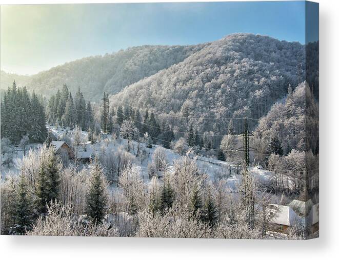 Snow Canvas Print featuring the photograph Good Morning Transylvania by Stefan Cioata