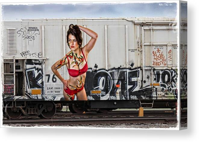 Graffiti Canvas Print featuring the photograph Graffiti - Red Hot by Graffiti Girl