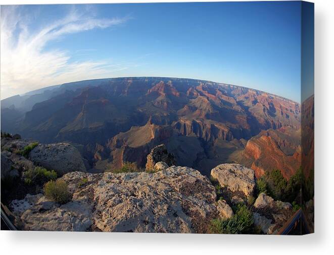 Tranquility Canvas Print featuring the photograph Grand Canyon Fisheye by Photos Of Landscapes And Other Destinations Around The World