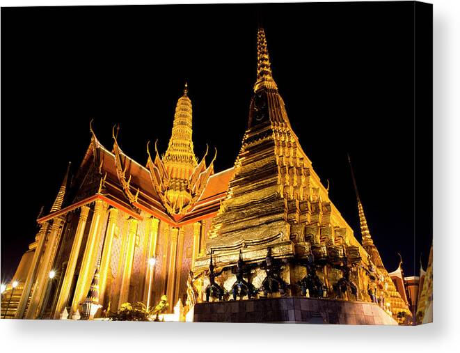 Southeast Asia Canvas Print featuring the photograph Grand Palace, Bangkok, Thailand by Holgs