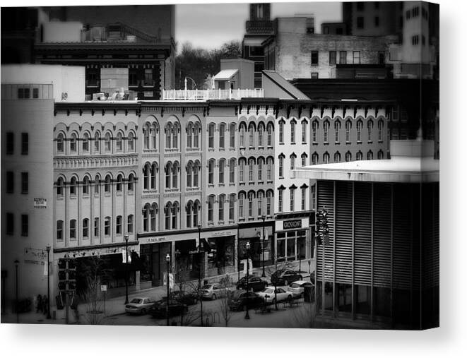 City Canvas Print featuring the photograph Grand Rapids 19 Black and White by Scott Hovind
