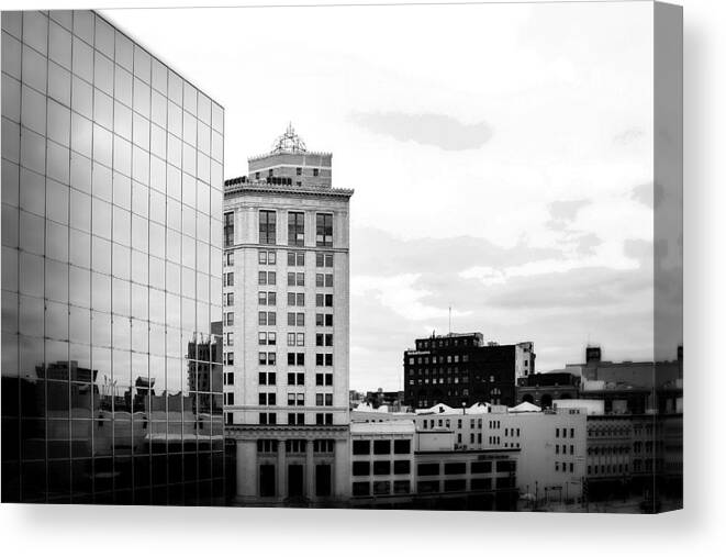 City Canvas Print featuring the photograph Grand Rapids 20 Black and White by Scott Hovind