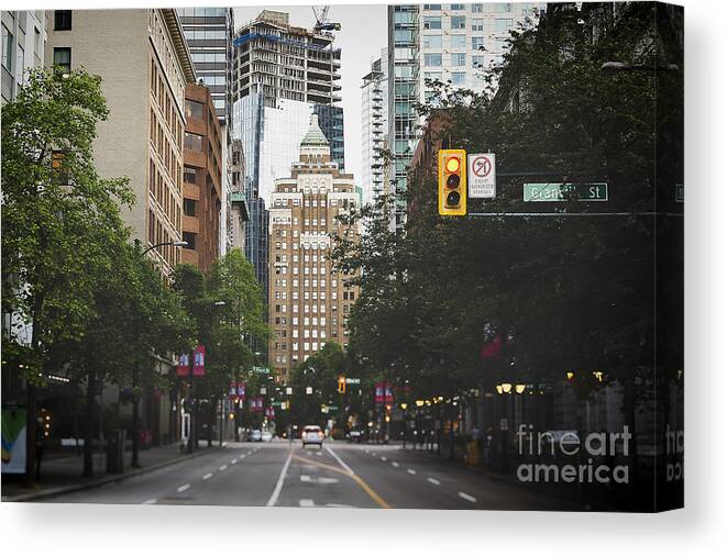 Photography Canvas Print featuring the photograph Granville street by Ivy Ho