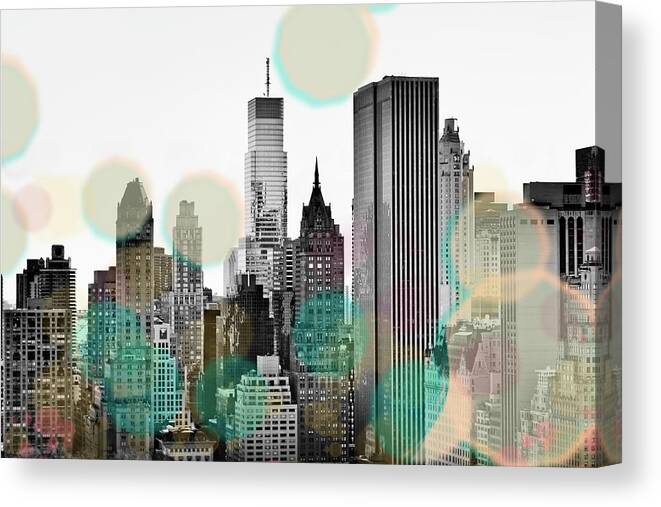 Gray Canvas Print featuring the digital art Gray City Beams by Sundance B