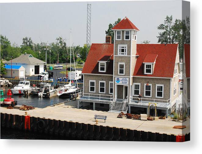 Muskegon Canvas Print featuring the photograph Great Lakes Environmental Research Lab - Muskegon by Janice Adomeit