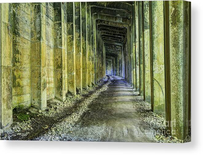 Snow Shed Canvas Print featuring the photograph Great Norther Railroad Snow Shed by Mark Kiver