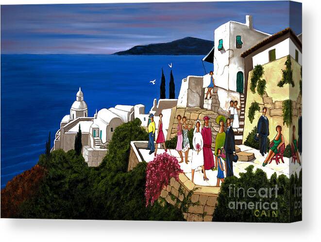 Greek Wedding Canvas Print featuring the painting Greek Wedding by William Cain