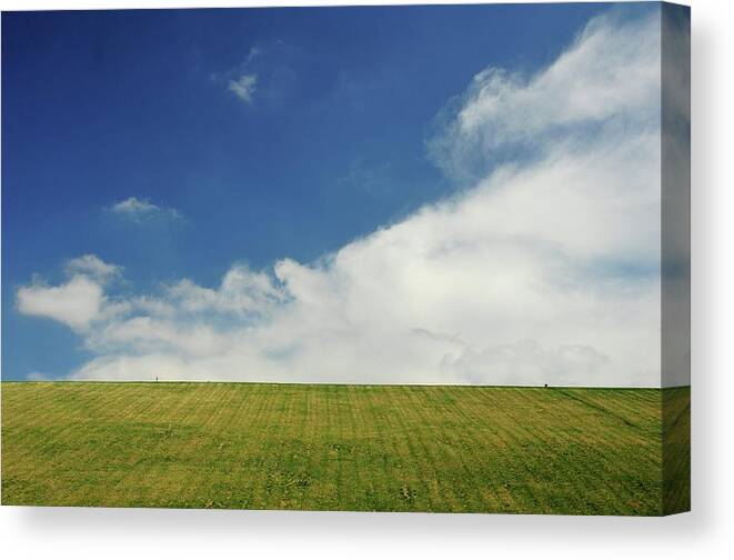 Grass Canvas Print featuring the photograph Green Hills And Blue Skies by Heather Black