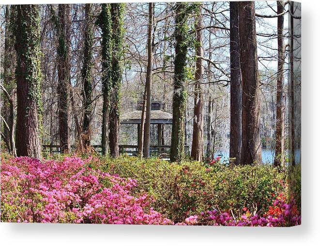 Greenfield Lake Canvas Print featuring the photograph Greenfield Park And Lake by Cynthia Guinn