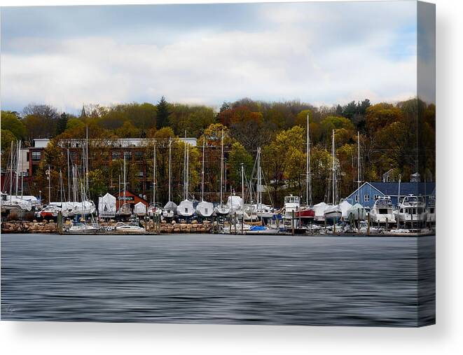 Rhode Island Canvas Print featuring the photograph Greenwich Harbor by Lourry Legarde
