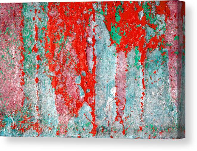 Abstract Canvas Print featuring the digital art Grunge weathered paint abstract by Modern Abstract