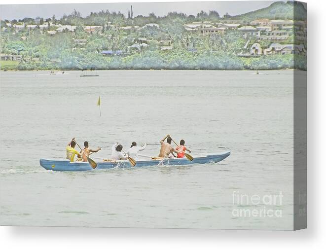 Canoeists Canvas Print featuring the photograph Guam Canoeing by Scott Cameron