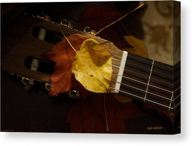 Guitar Canvas Print featuring the photograph Guitar Autumn 4 by Mick Anderson