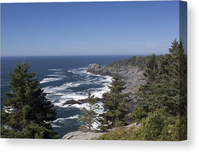 Gull Canvas Print featuring the photograph Gull Rock and Burnt Head by Jean Macaluso