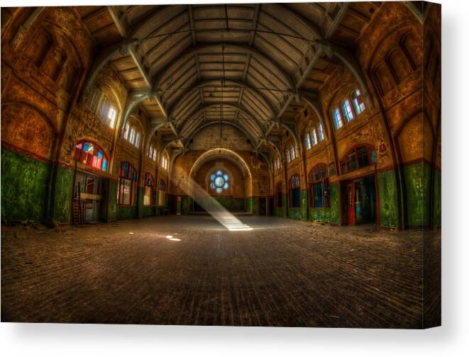 Horror Canvas Print featuring the digital art Hall beam by Nathan Wright