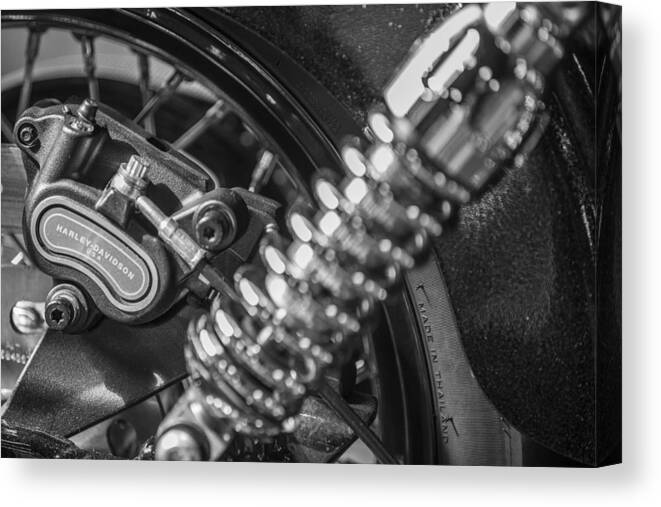 Arley Davidson Canvas Print featuring the photograph Harley and Shock by John McGraw