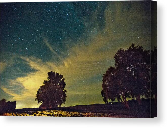 Harold's Barn Nocturne Canvas Print featuring the photograph Harolds Barn Nocturne by William Fields