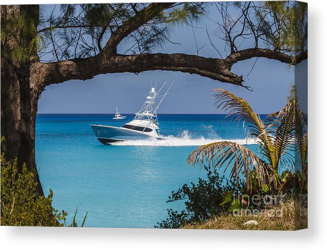 Hatteras Yachts Canvas Print featuring the photograph Hat Trick by Scott Kerrigan