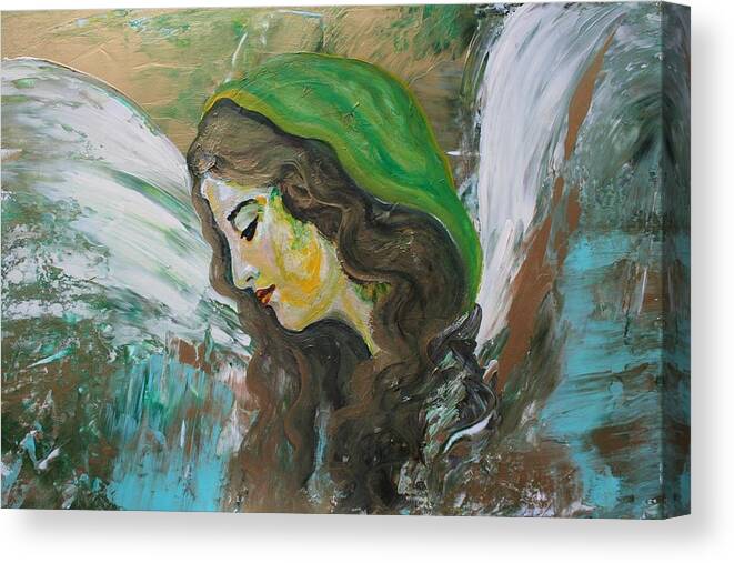 Mary Magdalene Canvas Print featuring the painting Healing Angel by Alma Yamazaki
