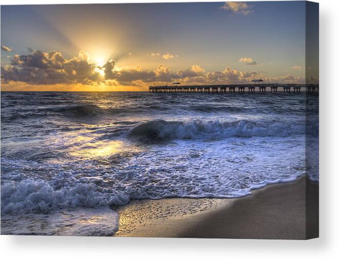 Atlantic Canvas Print featuring the photograph Heavenly Light by Debra and Dave Vanderlaan