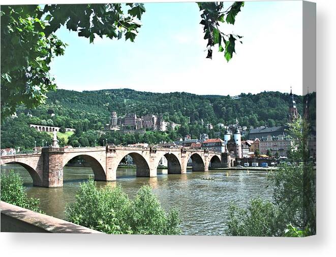 4122 Canvas Print featuring the photograph Heidelberg Schloss overlooking the Neckar by Gordon Elwell