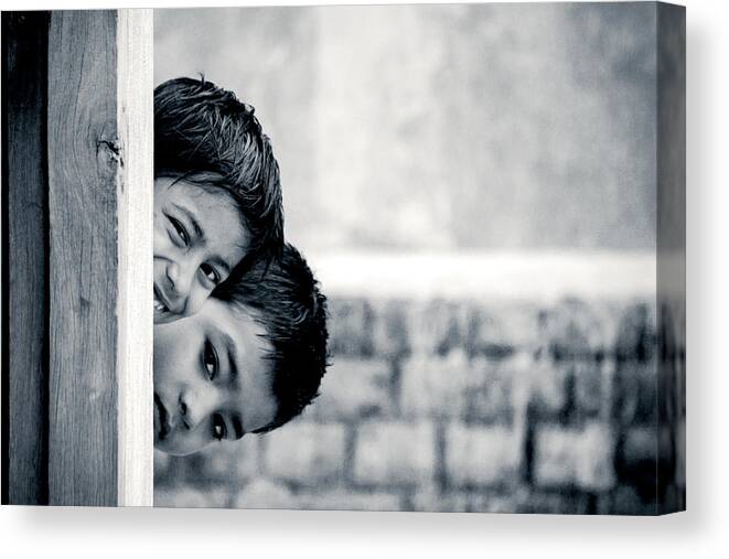  Hiding Canvas Print featuring the photograph Hide and Seek by Vicasso Destiny