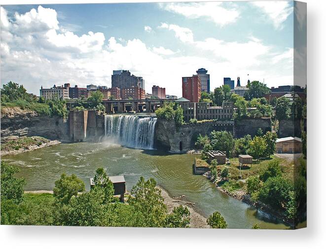 High Falls Rochester New York Canvas Print featuring the photograph High Falls by Aimee L Maher ALM GALLERY