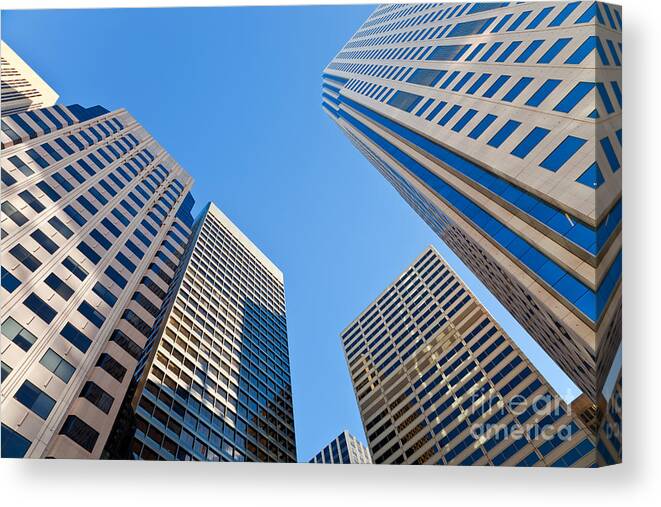 City Canvas Print featuring the photograph Highrises by Jonathan Nguyen