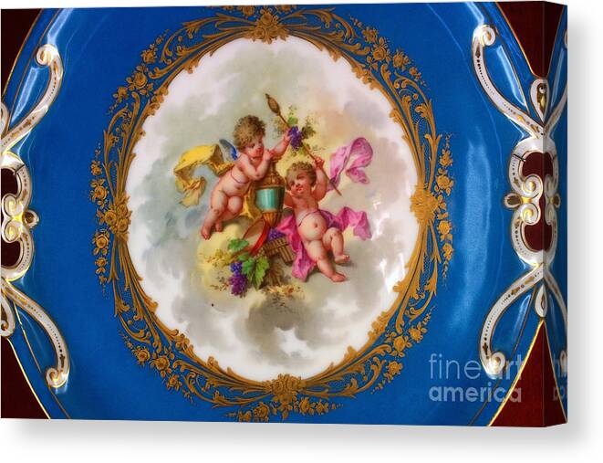 Europe Canvas Print featuring the photograph historic china plate from Lithuania 3 by Rudi Prott