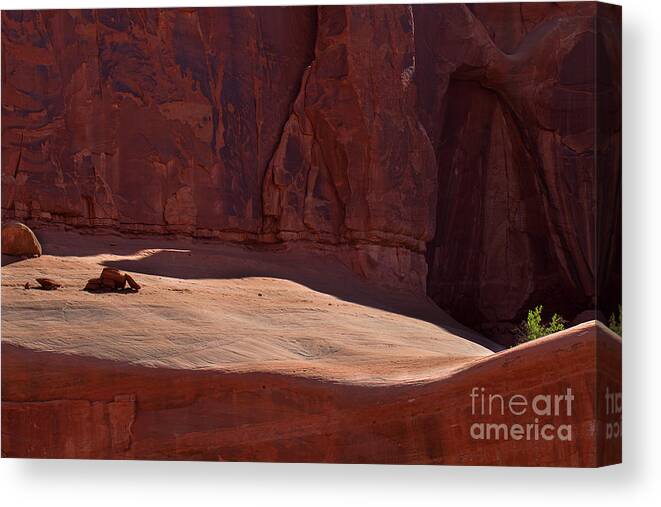 Arches National Park Print Canvas Print featuring the photograph Hold On by Jim Garrison