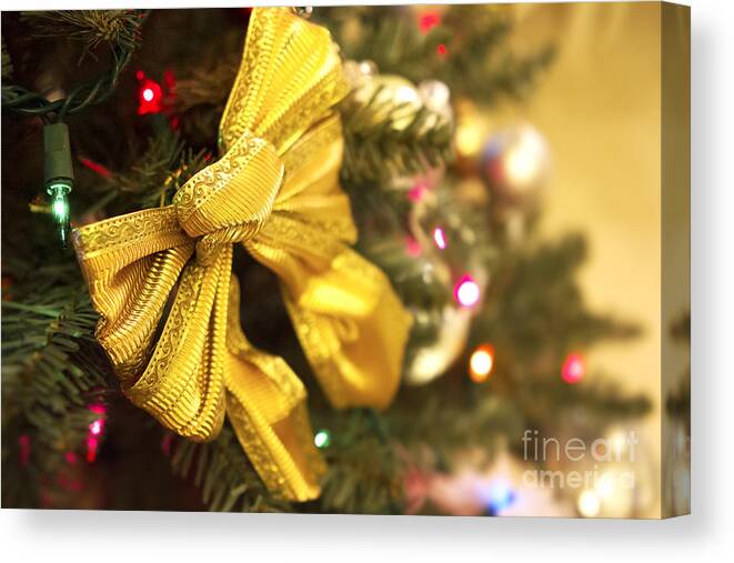 Holidays Canvas Print featuring the photograph Holiday Bow by Thanh Tran