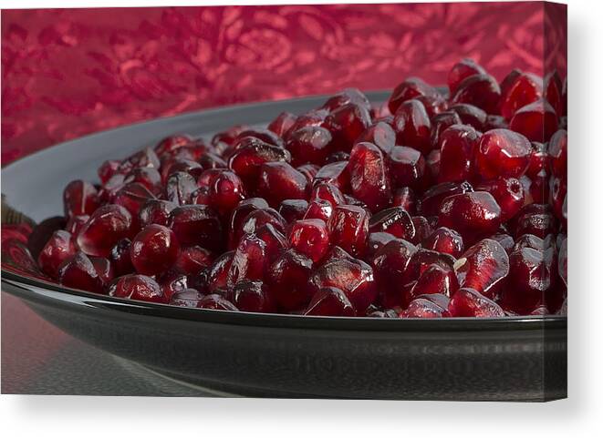 Pomegranate Canvas Print featuring the photograph Holiday Poms by Mark McKinney