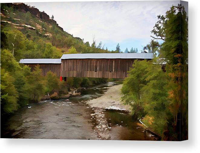 Chico Canvas Print featuring the photograph Honey Run covered Bridge by Ron Roberts