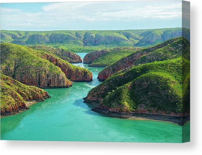 Scenics Canvas Print featuring the photograph Horizontal Falls, Kimberley, Australia by Laurenepbath