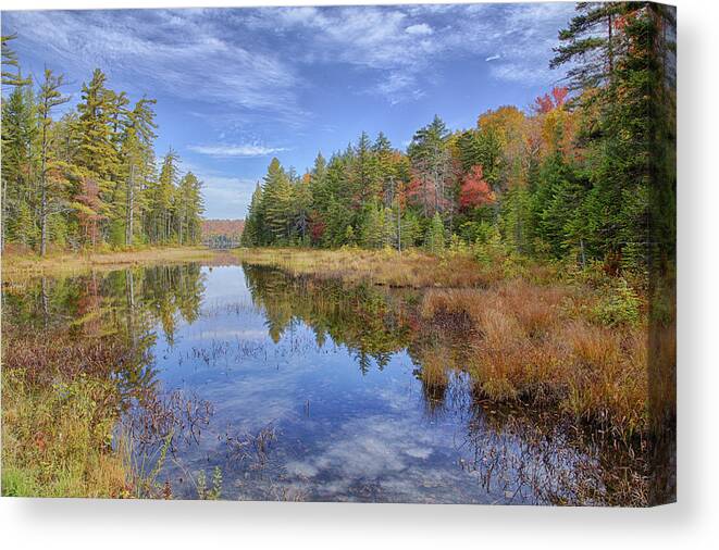 Upstate Ny Canvas Print featuring the photograph Horseshoe Lake HDR 01 by Jim Dollar