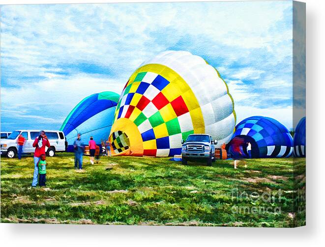 Bourbon Festival Canvas Print featuring the photograph Hot Air Balloons by Darren Fisher