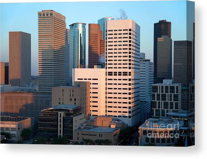 Houston Canvas Print featuring the photograph Houston Financial District by Bill Cobb