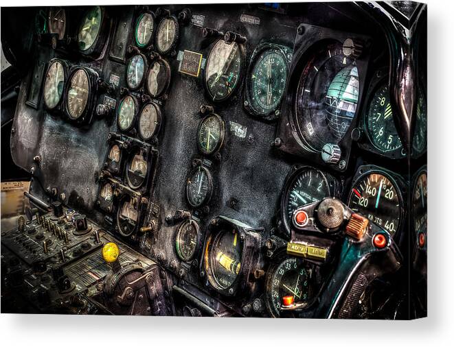Huey Instrument Panel Canvas Print featuring the photograph Huey Instrument Panel 2 by David Morefield