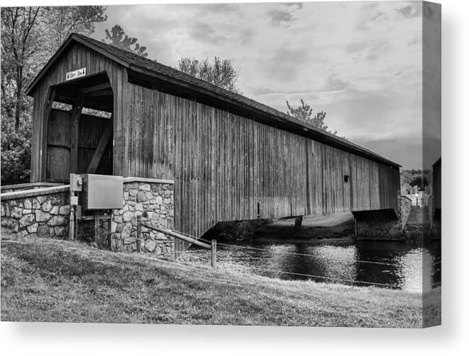 Bridges Canvas Print featuring the photograph Hunsecker's Mill Bridge by Guy Whiteley