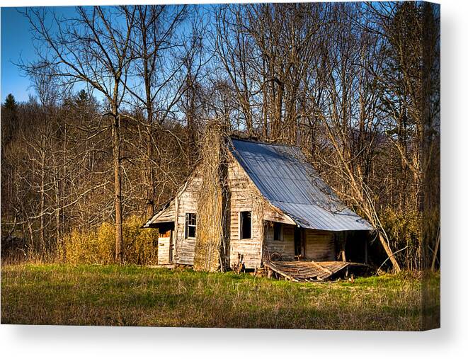 North Georgia Canvas Print featuring the photograph Hunter England Cabin - Rustic North Georgia Cabin by Mark Tisdale