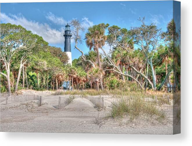 Lighthouse Canvas Print featuring the photograph Hunting Island - Beach View by Scott Hansen