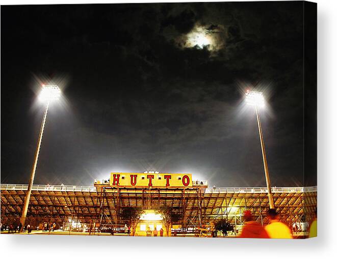 Hutto High School Canvas Print featuring the photograph Hutto Hippo Stadium by Trish Mistric