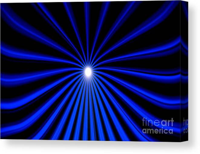 Hyperspace Canvas Print featuring the painting Hyperspace Blue Landscape by Pet Serrano