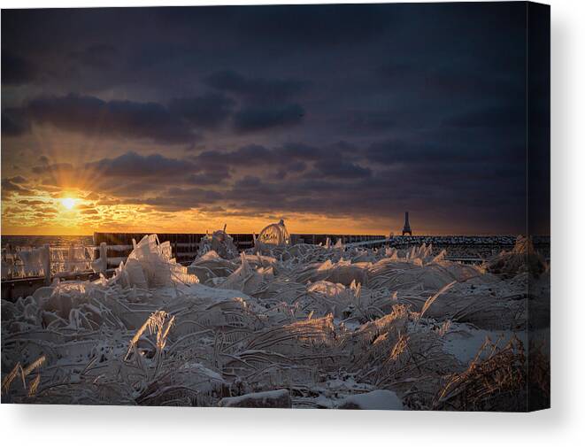Ice Canvas Print featuring the photograph Ice Fields by James Meyer