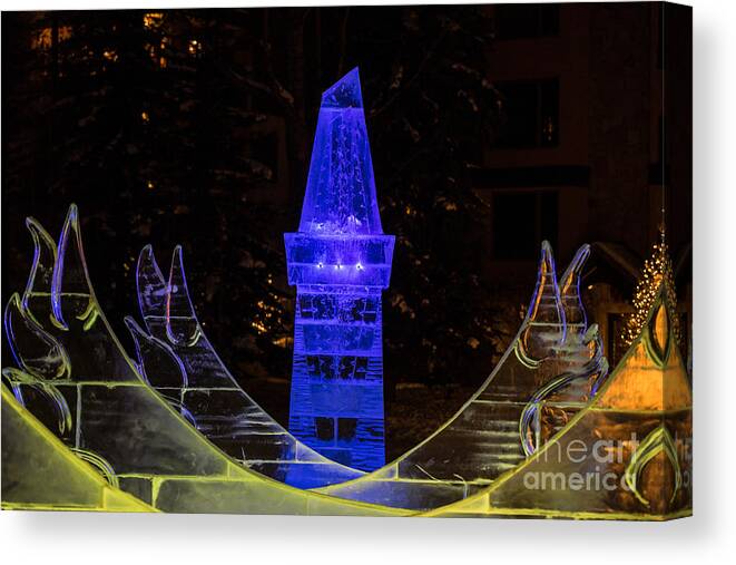 2015 Canvas Print featuring the photograph Ice Tower by Franz Zarda