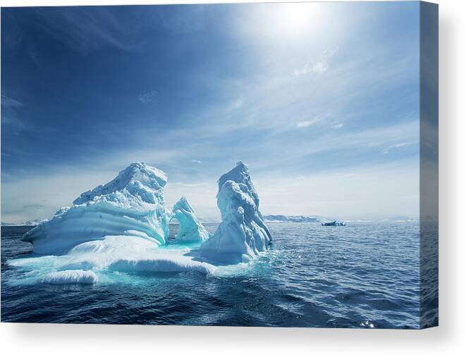 Scenics Canvas Print featuring the photograph Iceberg, Gerlache Strait, Antarctic by Paul Souders